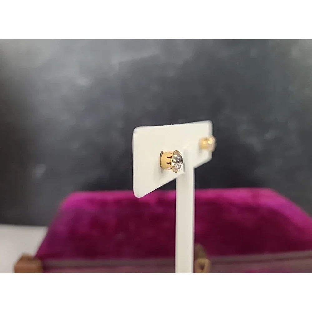 Vintage Clear Rhinestone Stud Earrings